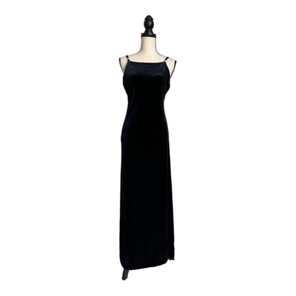 All That Jazz Vintage 90s  Black Velvet Maxi Dress Size M